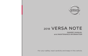 2018 Nissan VERSA NOTE Owner Manual